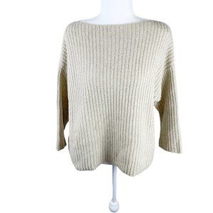 Vince Yak Wool Blend Boat Neck Rib Chunky Knit Sweater sz XS